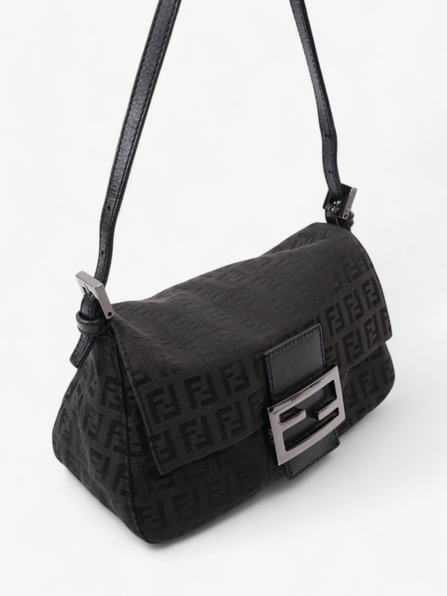 Fendi Mamma Baguette Black Canvas Mini