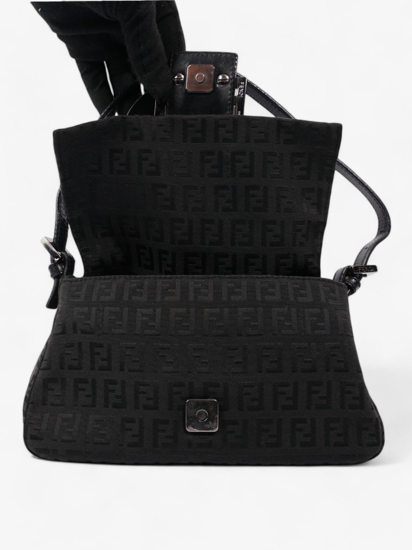 Fendi Mamma Baguette Black Canvas Mini