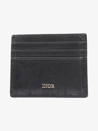 Christian Dior Oblique Galaxy Card Holder Black Leather