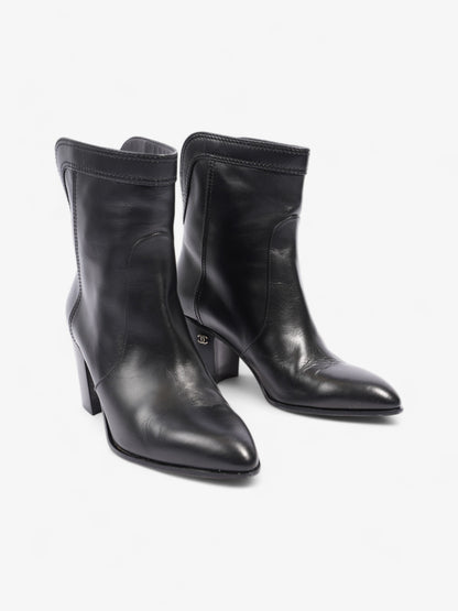 Chanel Western CC Boots 50mm Black Calfskin Leather EU 36.5 UK 3.5