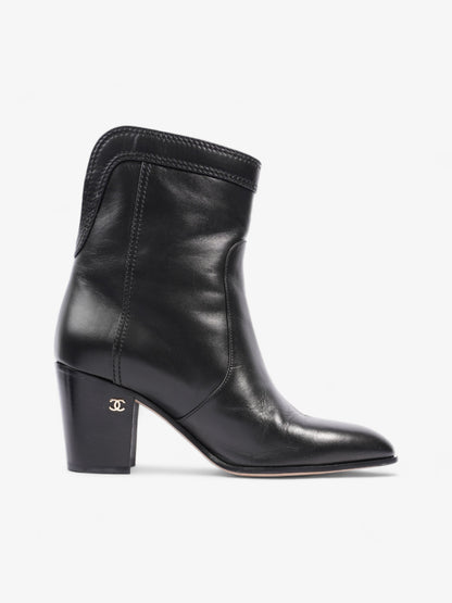 Chanel Western CC Boots 50mm Black Calfskin Leather EU 36.5 UK 3.5