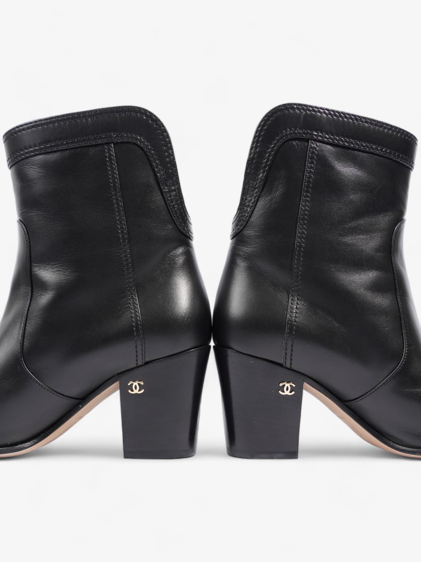 Chanel Western CC Boots 50mm Black Calfskin Leather EU 36.5 UK 3.5