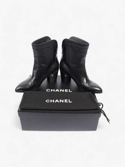 Chanel Western CC Boots 50mm Black Calfskin Leather EU 36.5 UK 3.5