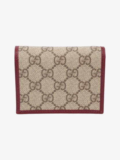 Gucci Horsebit 1955 Wallet GG Supreme / Maroon / Light Gold Canvas