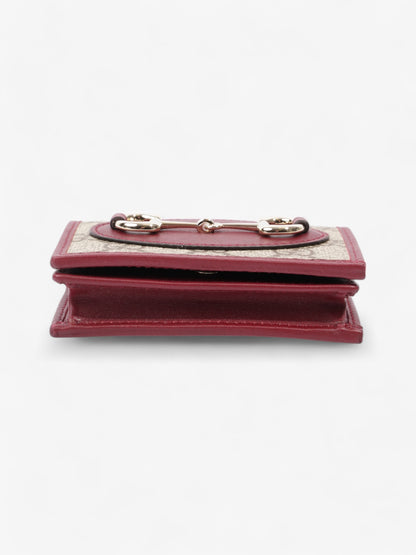 Gucci Horsebit 1955 Wallet GG Supreme / Maroon / Light Gold Canvas