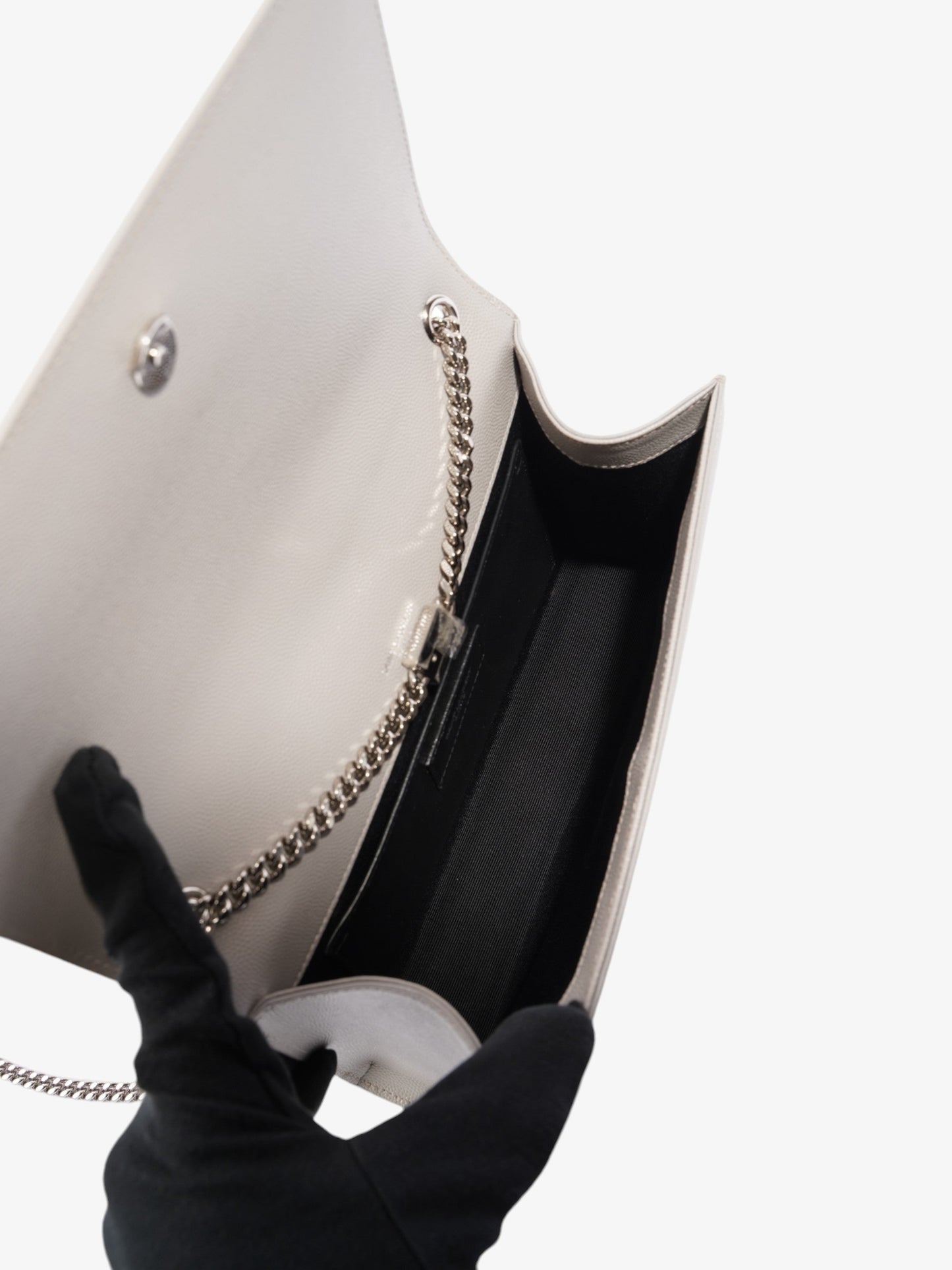 Saint Laurent Kate Grey Grained Leather Medium