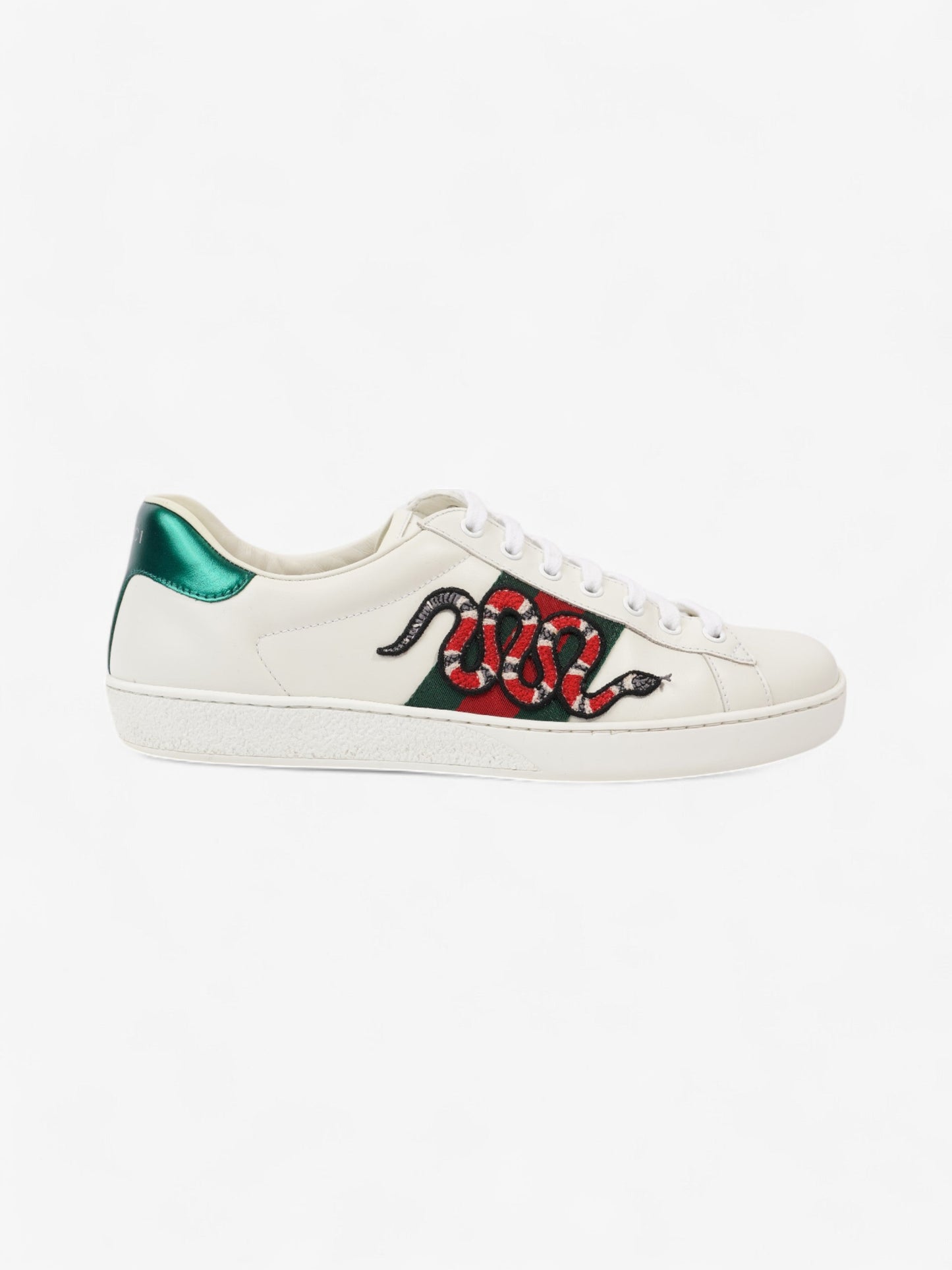 Gucci Ace Sneakers with Snake White / Red / Green Leather EU 43 UK 9