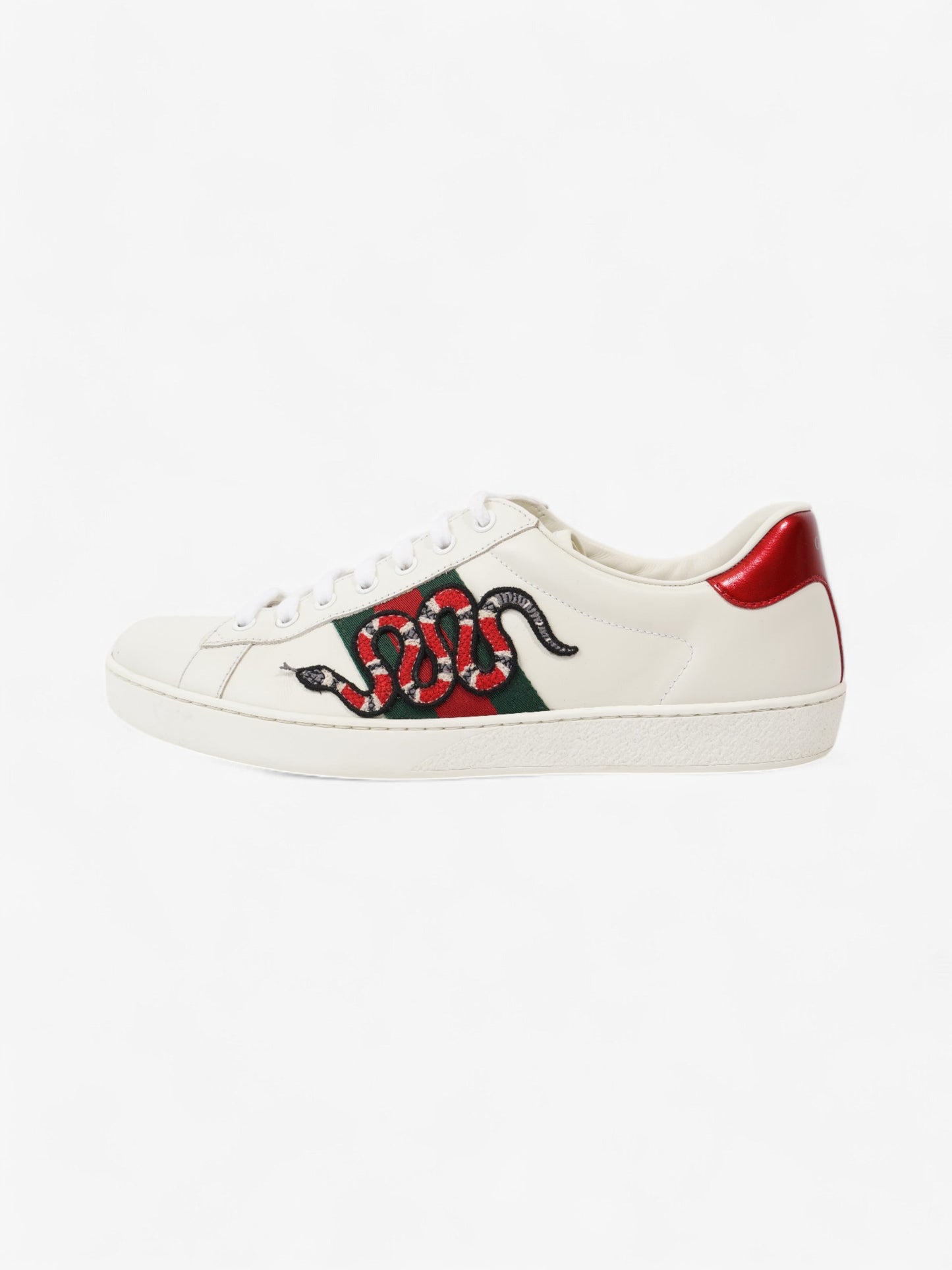 Gucci Ace Sneakers with Snake White / Red / Green Leather EU 43 UK 9