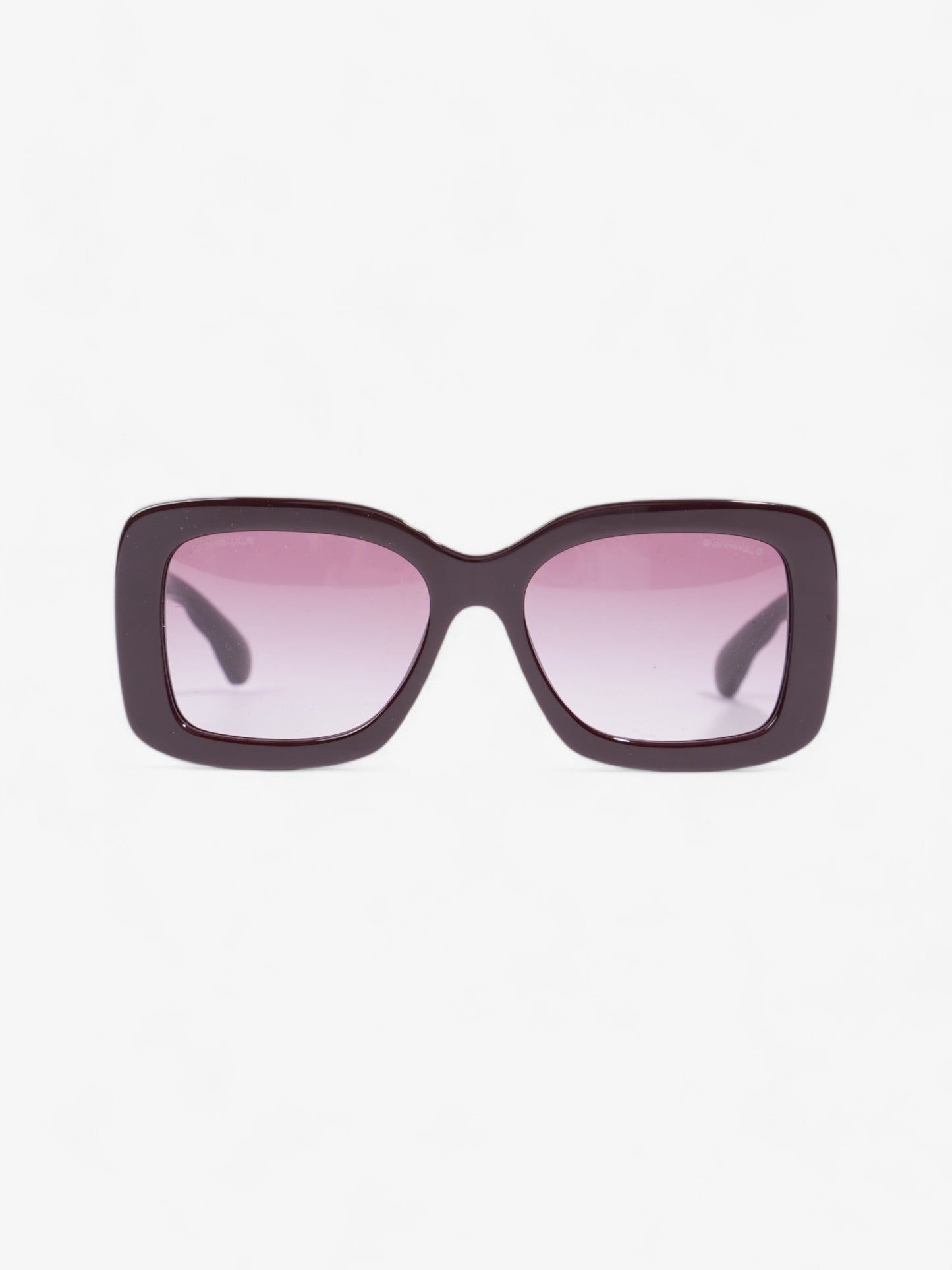 Chanel Rectangle Sunglasses Burgundy Acetate 135mm