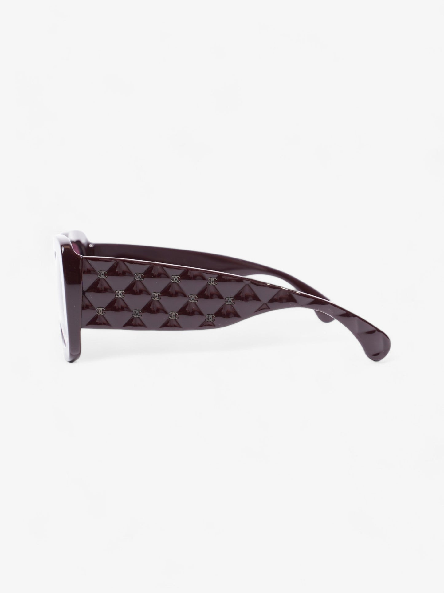 Chanel Rectangle Sunglasses Burgundy Acetate 135mm
