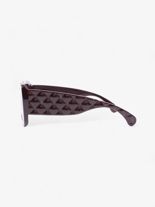 Chanel Rectangle Sunglasses Burgundy Acetate 135mm