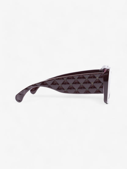 Chanel Rectangle Sunglasses Burgundy Acetate 135mm