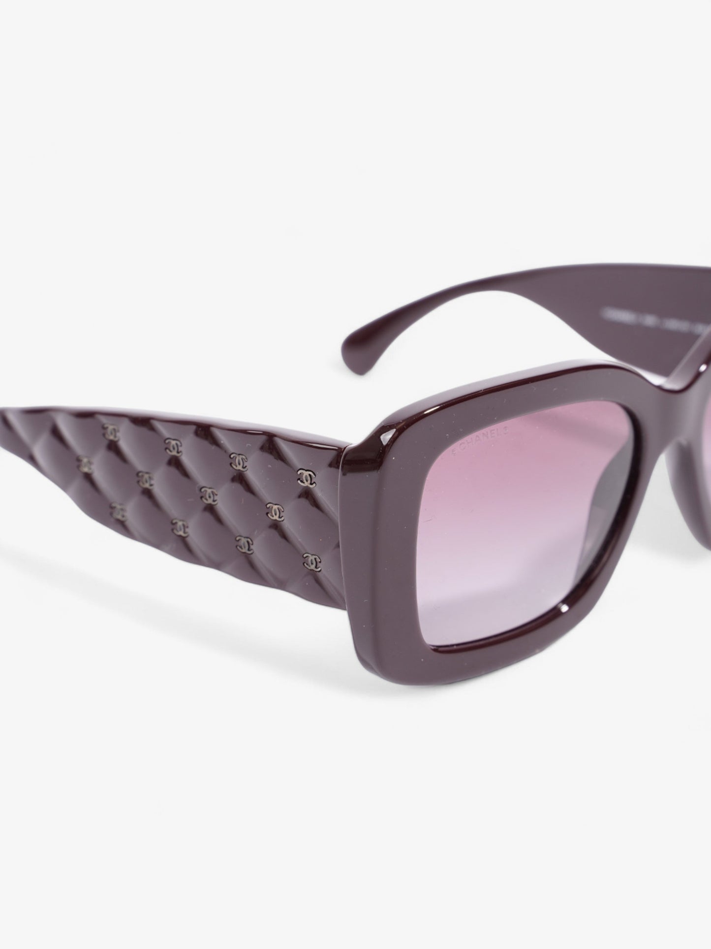 Chanel Rectangle Sunglasses Burgundy Acetate 135mm