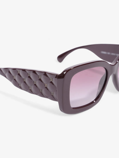 Chanel Rectangle Sunglasses Burgundy Acetate 135mm