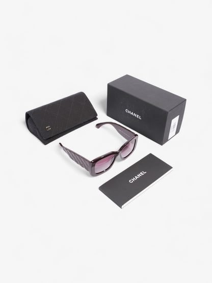 Chanel Rectangle Sunglasses Burgundy Acetate 135mm