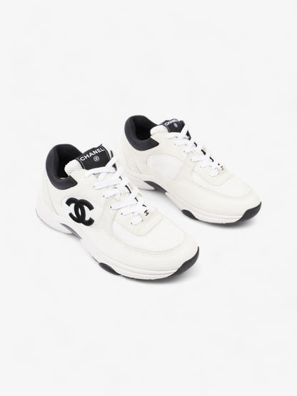 Chanel CC Logo Sneakers  White / Black Mesh EU 39.5 UK 6.5