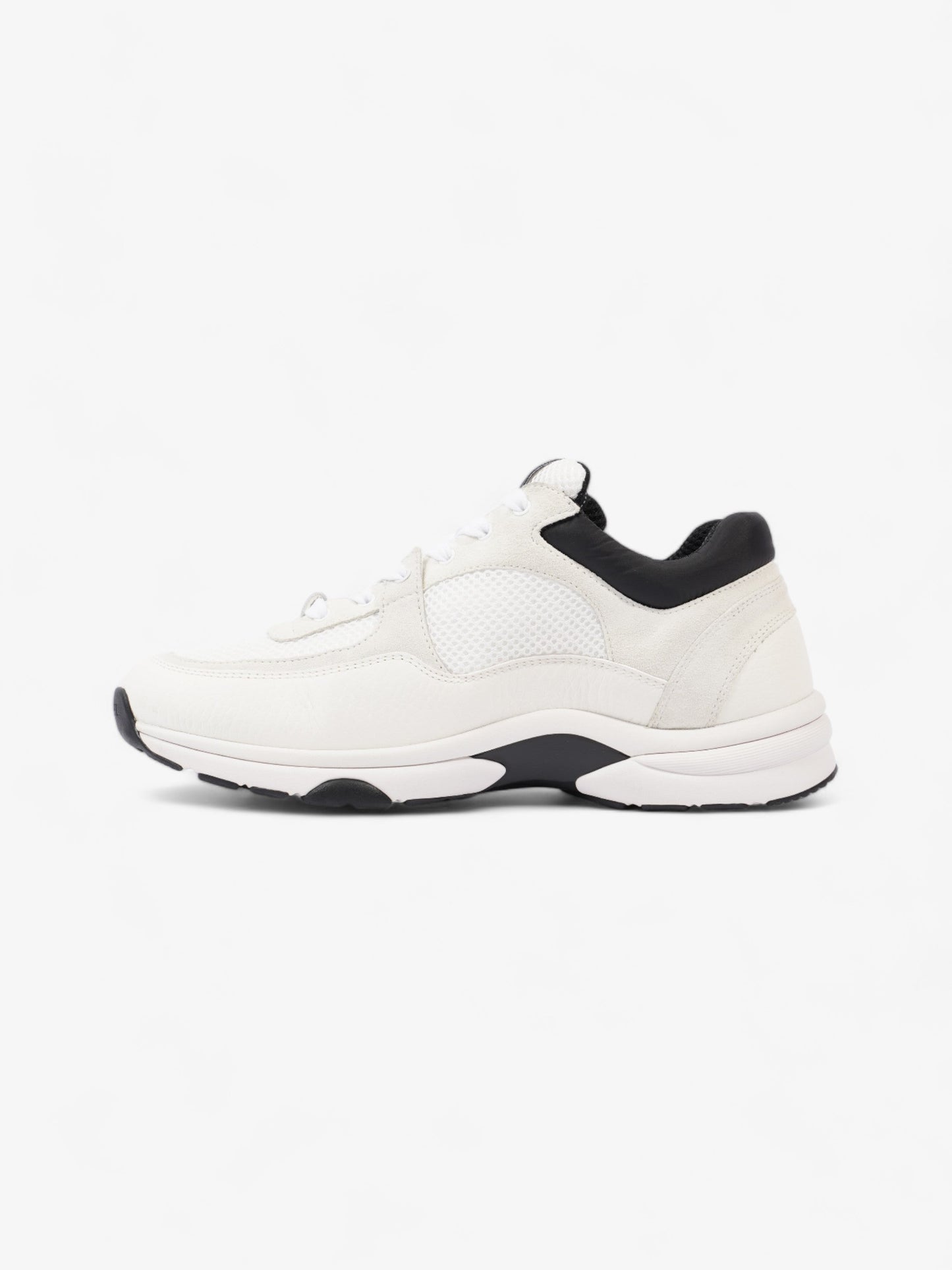 Chanel CC Logo Sneakers  White / Black Mesh EU 39.5 UK 6.5