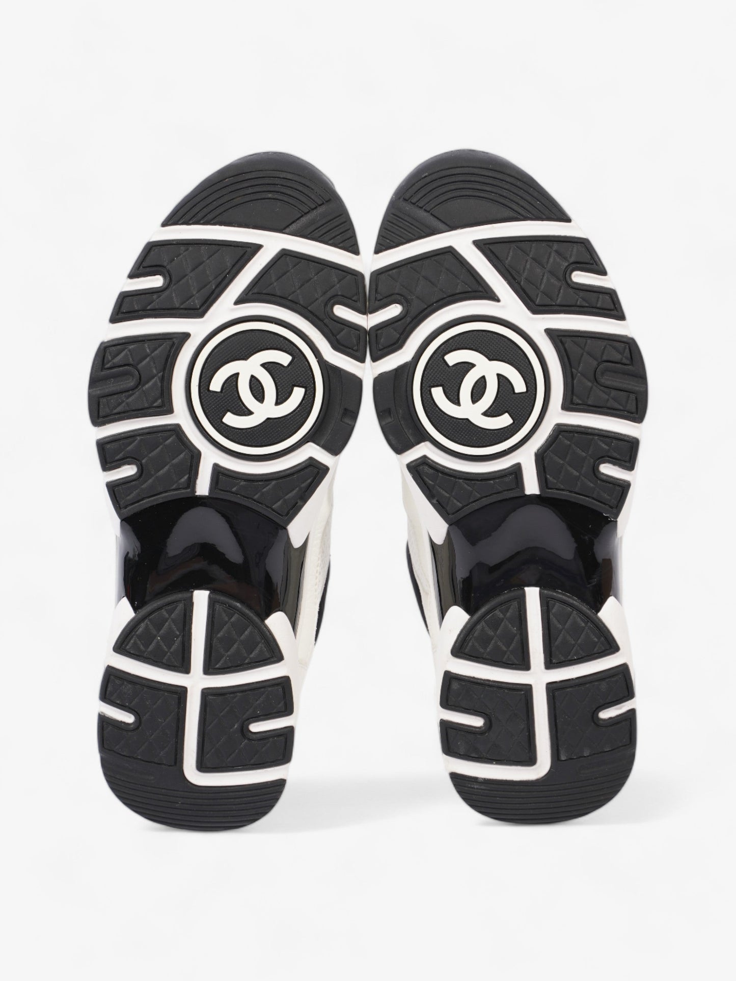 Chanel CC Logo Sneakers  White / Black Mesh EU 39.5 UK 6.5