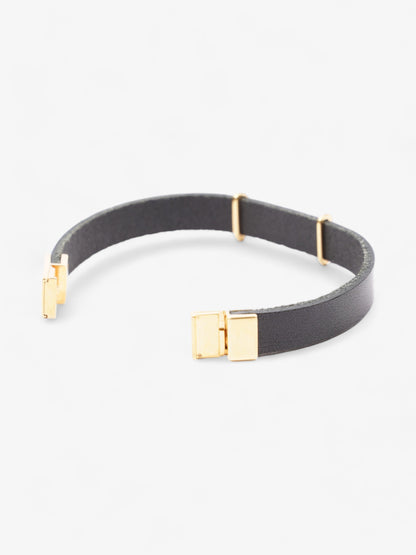 Saint Laurent Opyum Single Wrap Bracelet Black Leather Medium