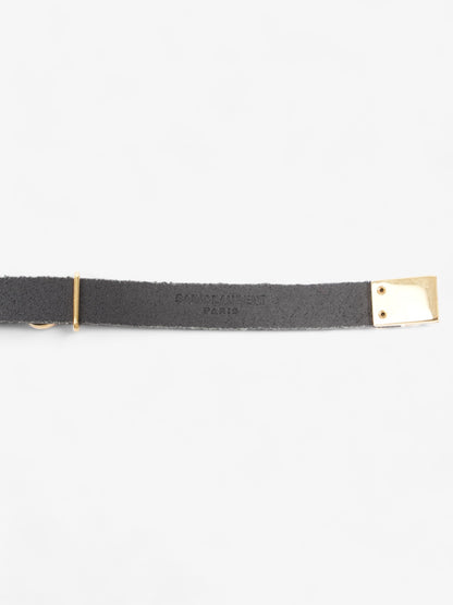 Saint Laurent Opyum Single Wrap Bracelet Black Leather Medium