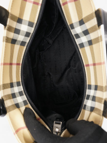 Burberry Check Tote House Check / Black Canvas Small