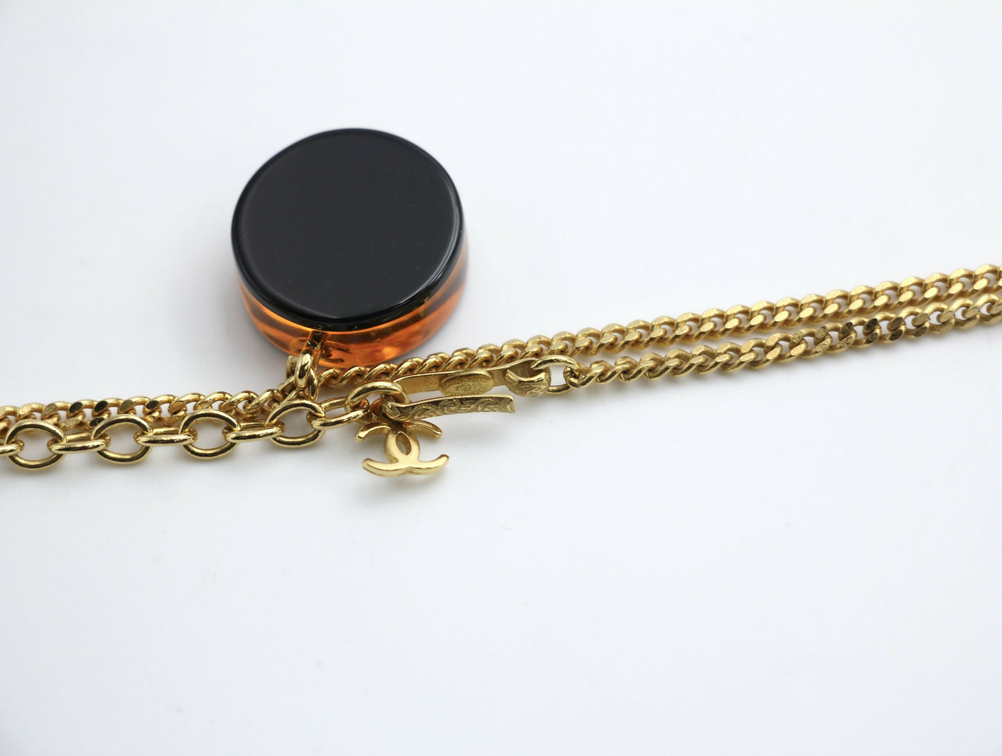 Chanel Vintage 98A Acrylic Dark Brown Camellia Necklace