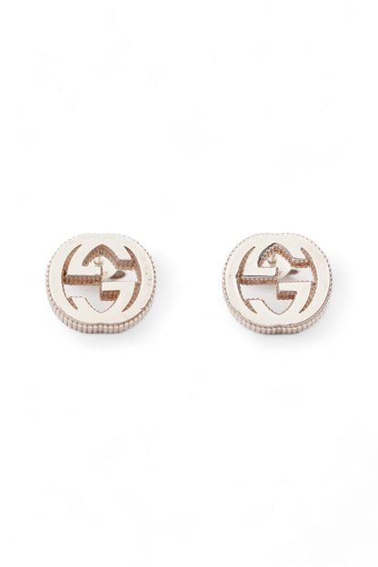 Gucci Interlocking Earrings Silver Silver Sterling