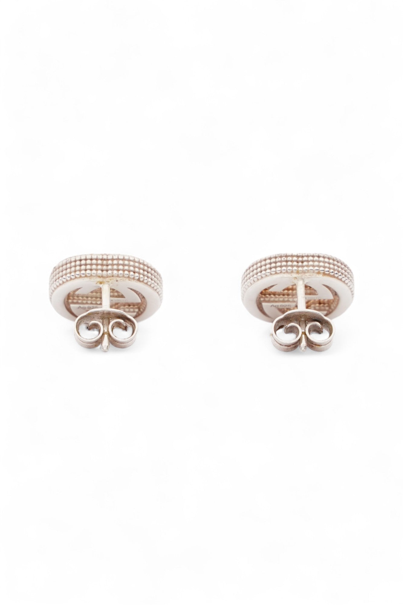 Gucci Interlocking Earrings Silver Silver Sterling