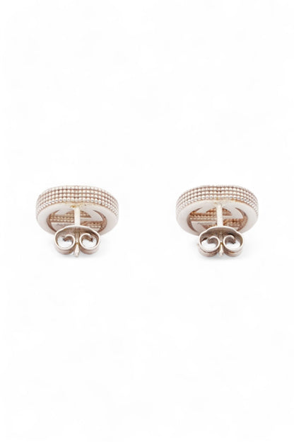 Gucci Interlocking Earrings Silver Silver Sterling