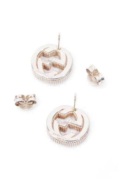 Gucci Interlocking Earrings Silver Silver Sterling
