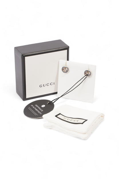 Gucci Interlocking Earrings Silver Silver Sterling