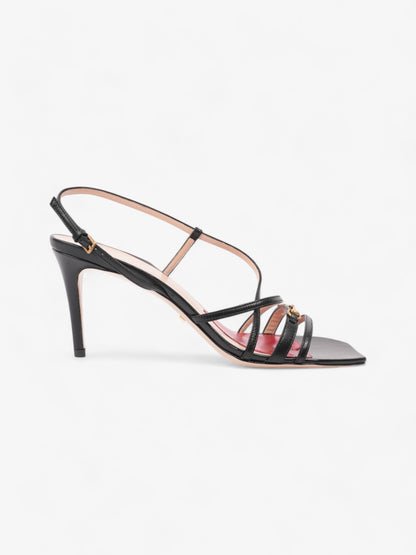 Gucci Victoria Strappy Horsebit Sandals  80 Black / Nude / Red Leather EU 40 UK 7