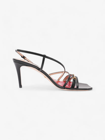 Gucci Victoria Strappy Horsebit Sandals  80 Black / Nude / Red Leather EU 40 UK 7
