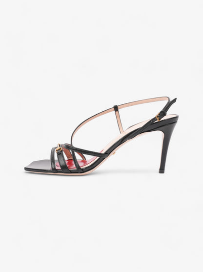 Gucci Victoria Strappy Horsebit Sandals  80 Black / Nude / Red Leather EU 40 UK 7