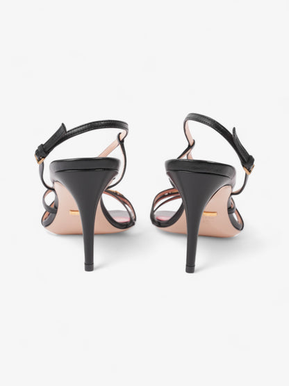 Gucci Victoria Strappy Horsebit Sandals  80 Black / Nude / Red Leather EU 40 UK 7