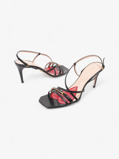 Gucci Victoria Strappy Horsebit Sandals  80 Black / Nude / Red Leather EU 40 UK 7