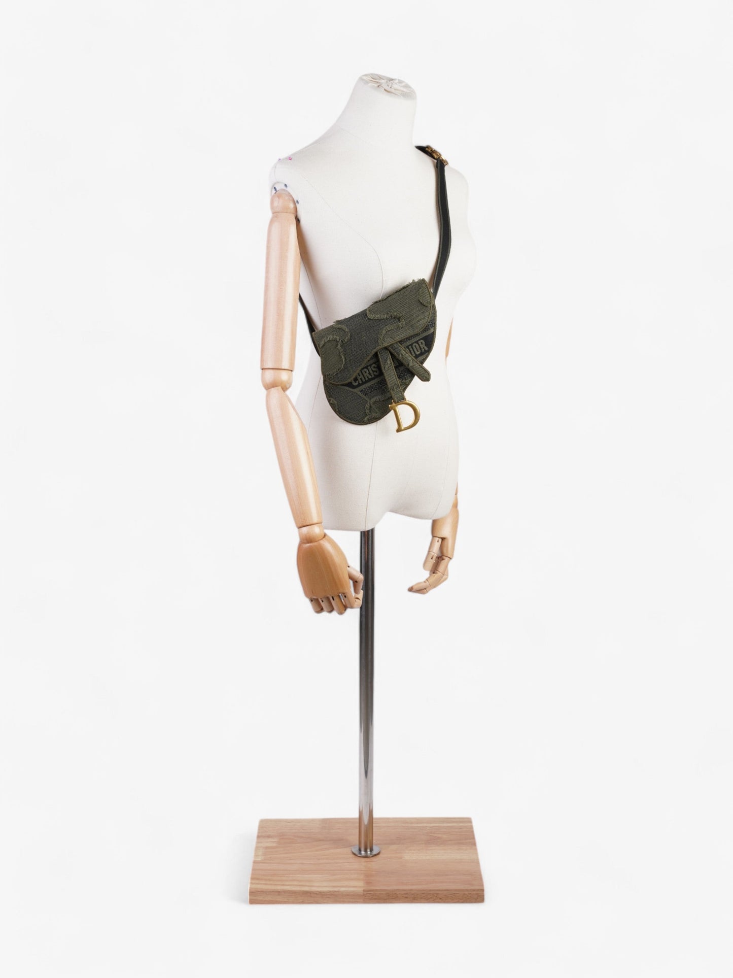 Christian Dior Saddle Belt Bag Green Camouflage Canvas