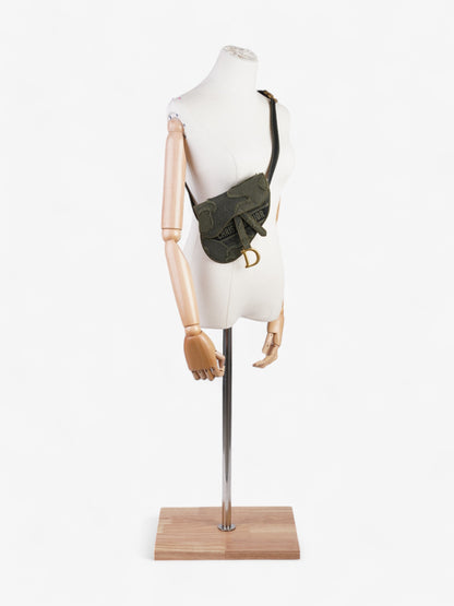 Christian Dior Saddle Belt Bag Green Camouflage Canvas