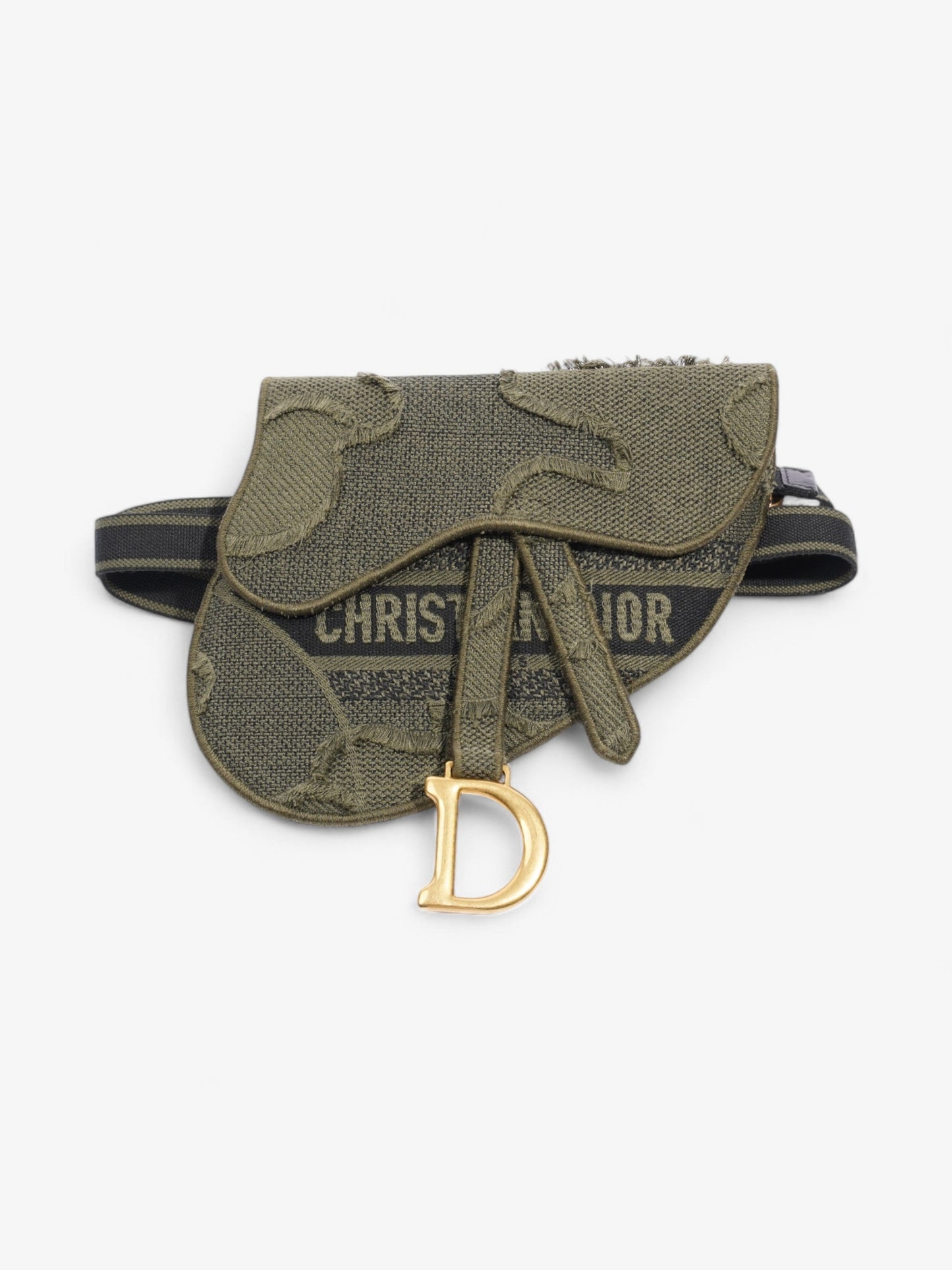 Christian Dior Saddle Belt Bag Green Camouflage Canvas