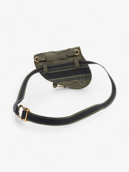 Christian Dior Saddle Belt Bag Green Camouflage Canvas
