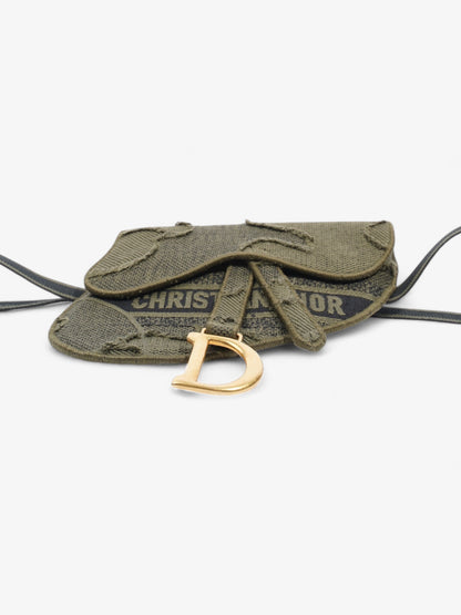 Christian Dior Saddle Belt Bag Green Camouflage Canvas