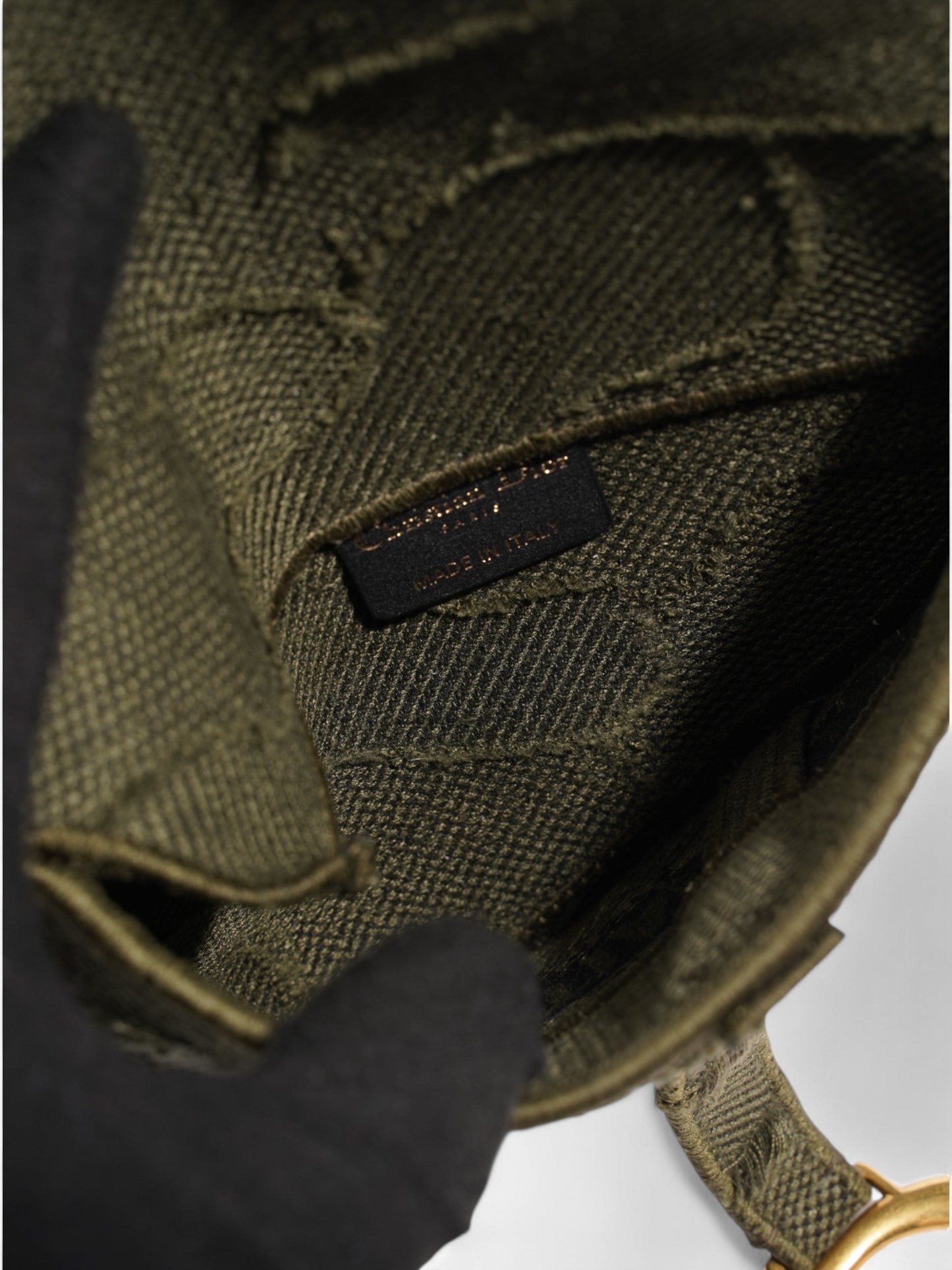 Christian Dior Saddle Belt Bag Green Camouflage Canvas
