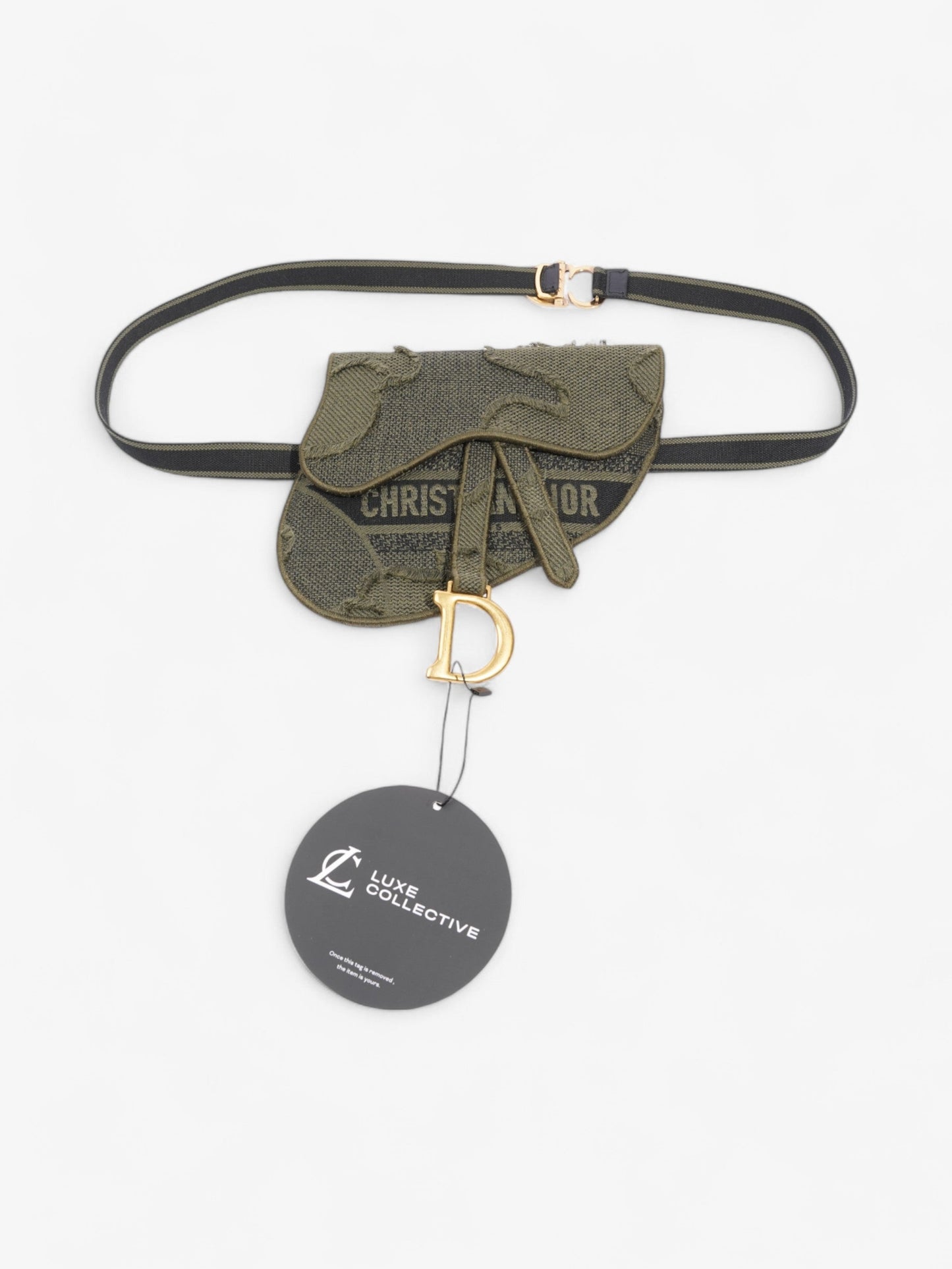Christian Dior Saddle Belt Bag Green Camouflage Canvas