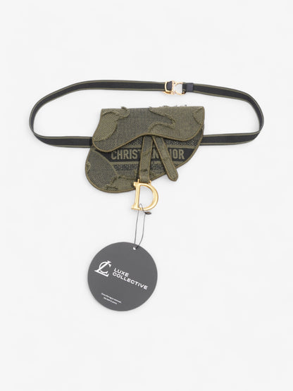 Christian Dior Saddle Belt Bag Green Camouflage Canvas