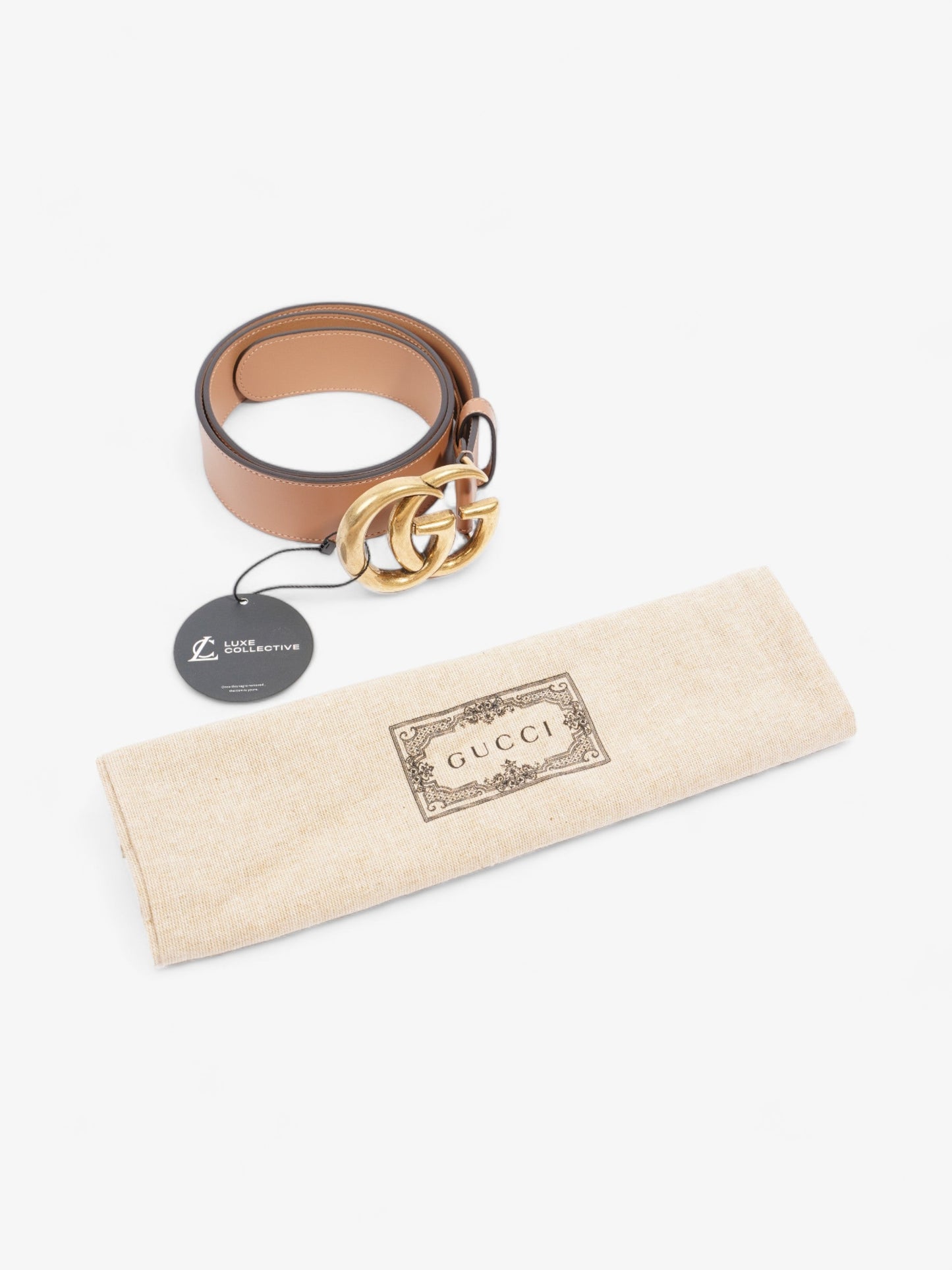 Gucci GG Marmont Wide Belt Brown  Leather 80cm 32"