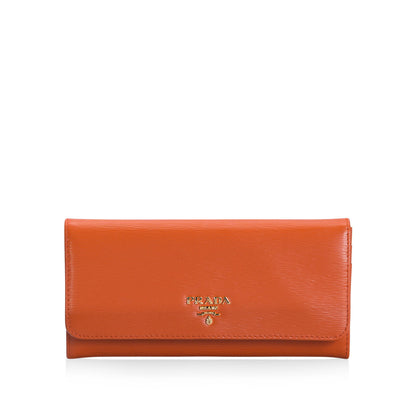 Prada Papaya Portafogolio Pattina Wallet