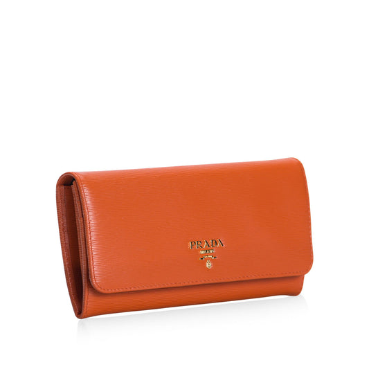 Prada Papaya Portafogolio Pattina Wallet