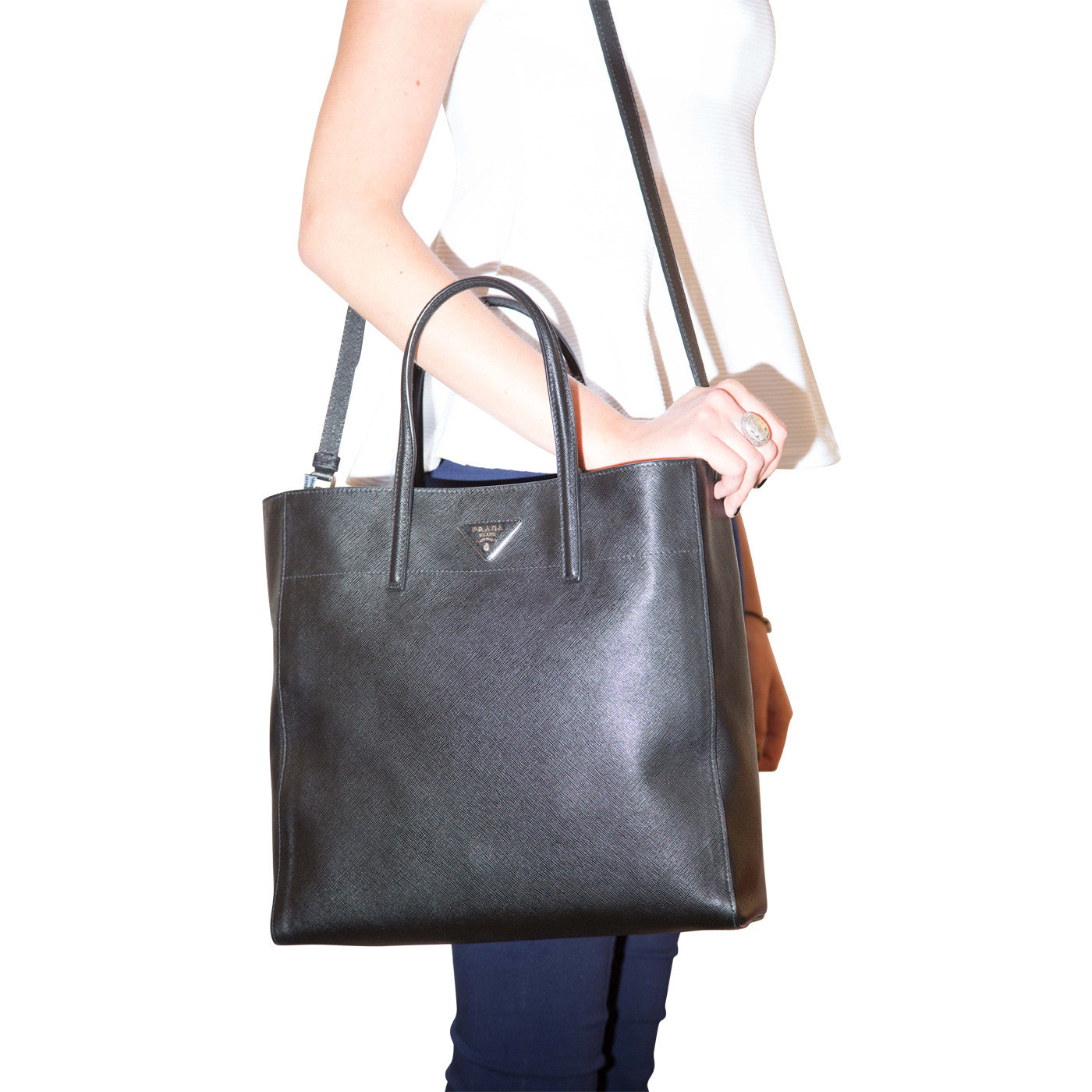 Prada 2 Way Saffiano Vernice Briefcase