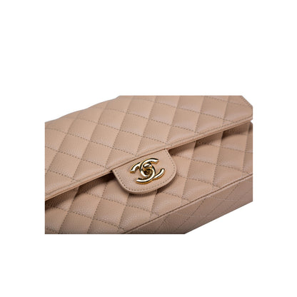 Chanel Beige Caviar Classic Flap Bag