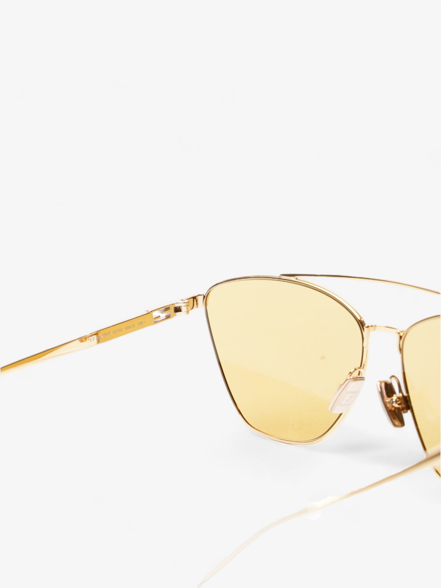 Fendi Embellished Aviator Sunglasses Gold Base Metal 145mm